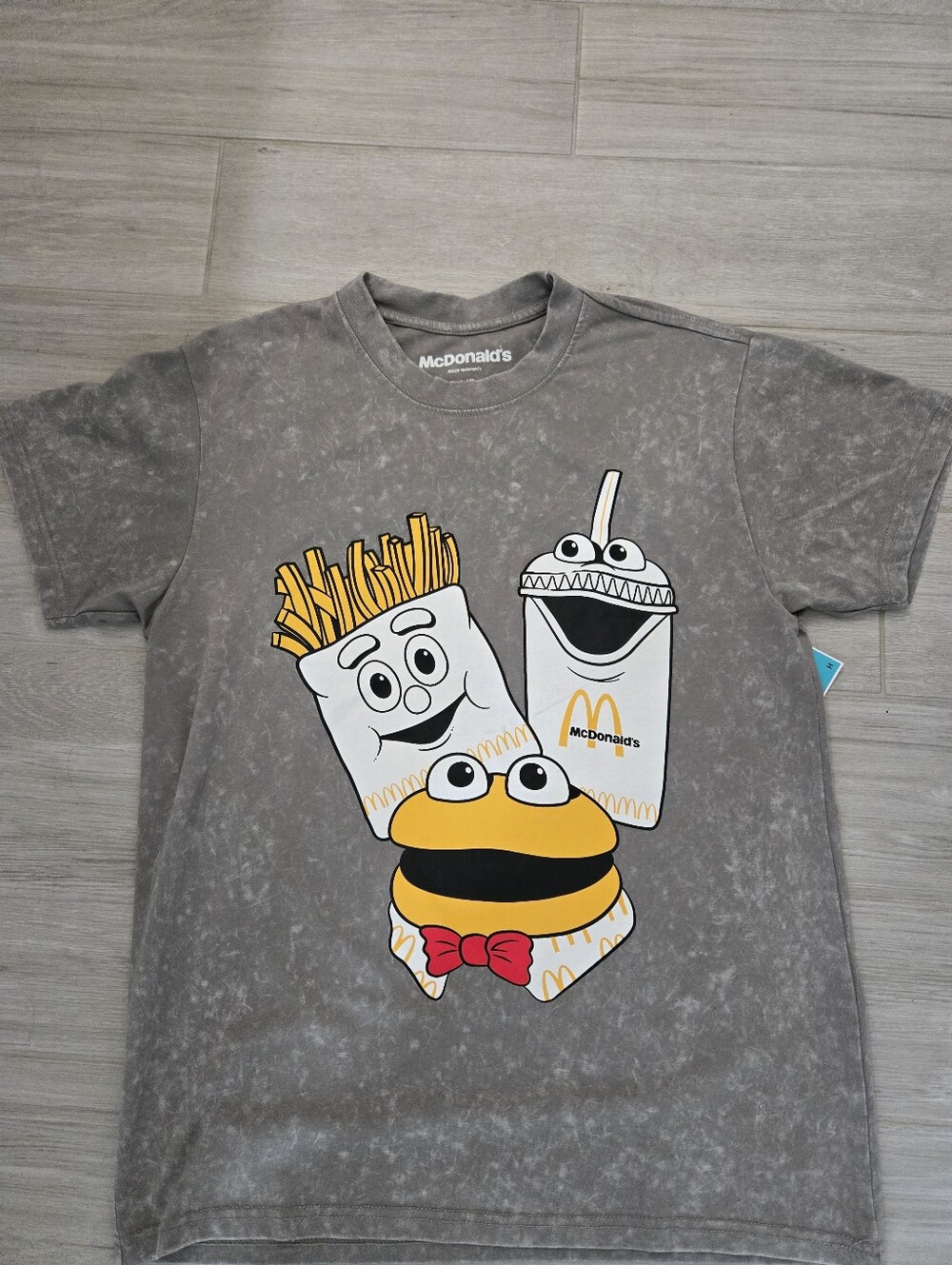 McDonald's Gray Graphic Tee with Yellow, White, Red Accents Size Large